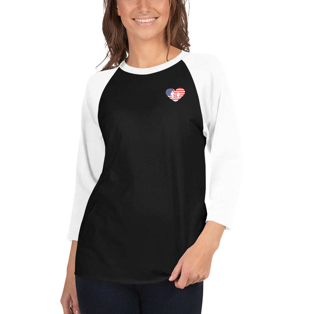 Camisa raglán manga 3/4